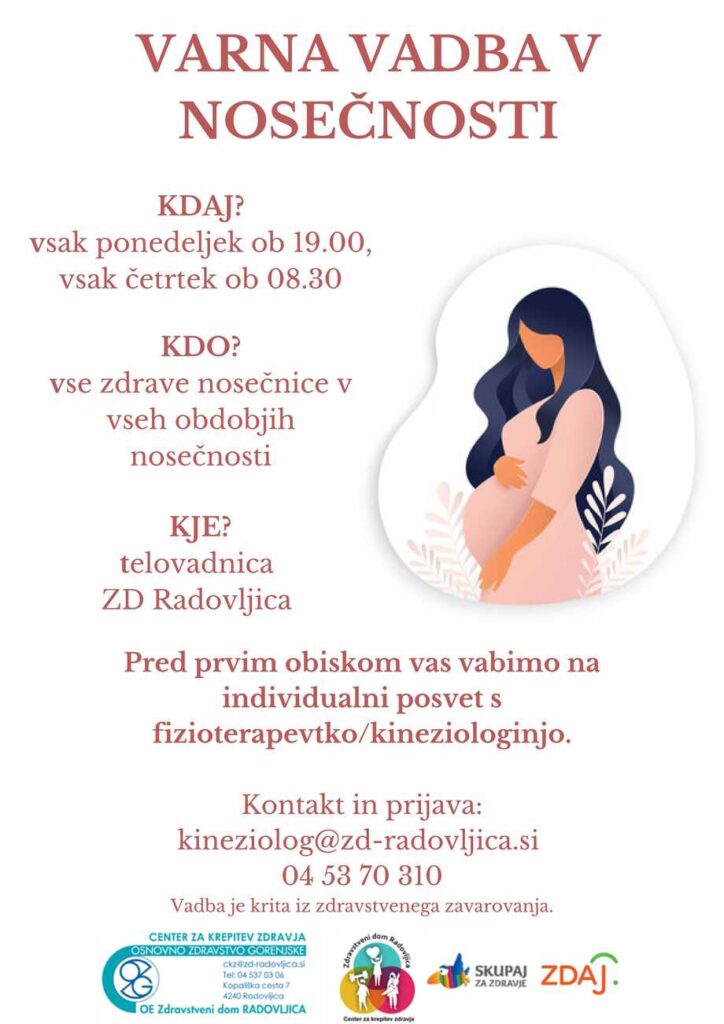 varna vadba v nosečnosti, plakat