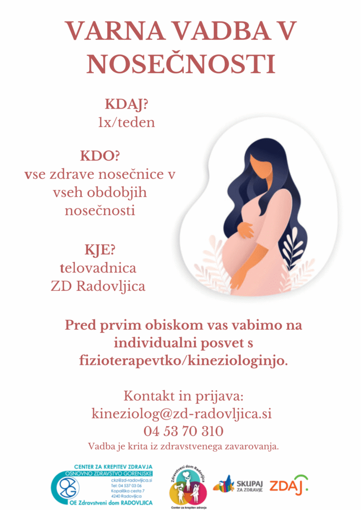 varna vadba v nosečnosti, plakat