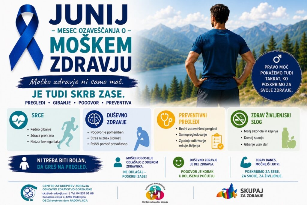 junij, mesec ozaveščanja o moškem zdravju