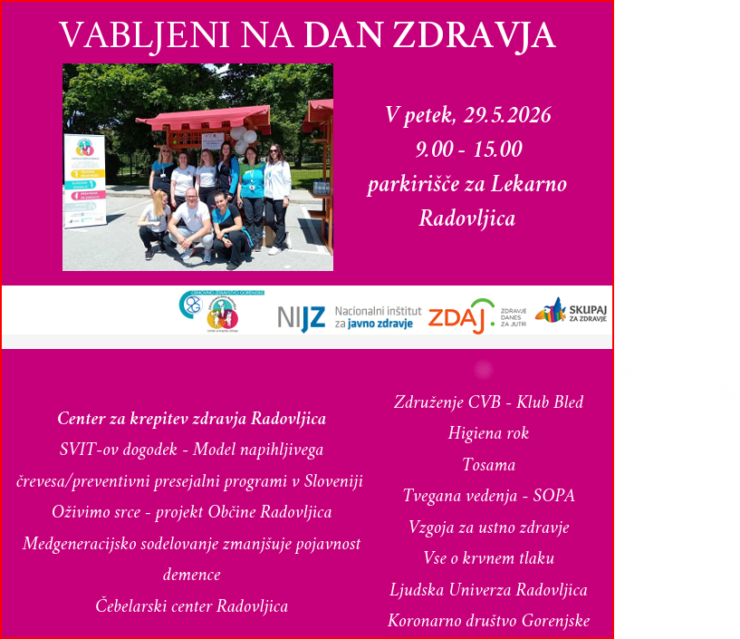 letak, dan zdravja, petek 29. maj
