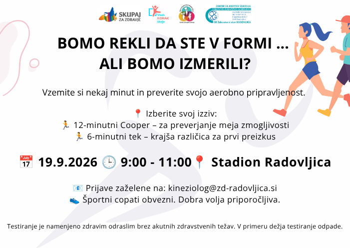 vabilo na testiranje aerobnih zmogljivosti